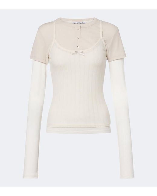 Top Superpose Acne en coloris White