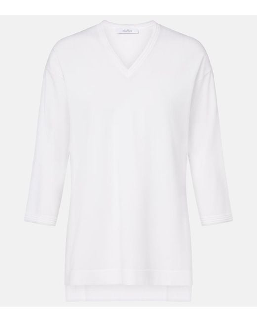 Max Mara White Embroidered Top