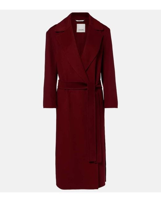 Max Mara Red Luna Virgin Wool Coat