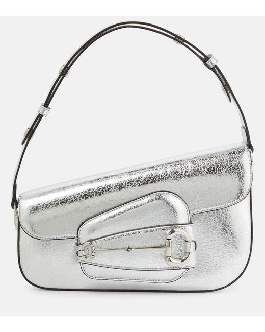 Gucci Horsebit 1955 Metallic Leather Shoulder Bag