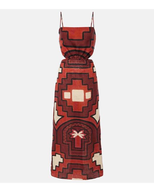 Vestido midi Espejismo Selvatico Johanna Ortiz de color Red