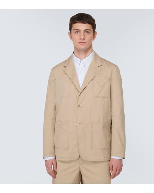 Veste en coton melange Prada pour homme en coloris Natural