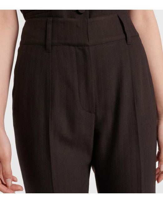 Gabriela Hearst Black Rhein High-Rise Wool Flared Pants