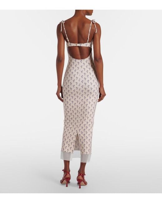 Montce White Cynthia Floral Midi Dress