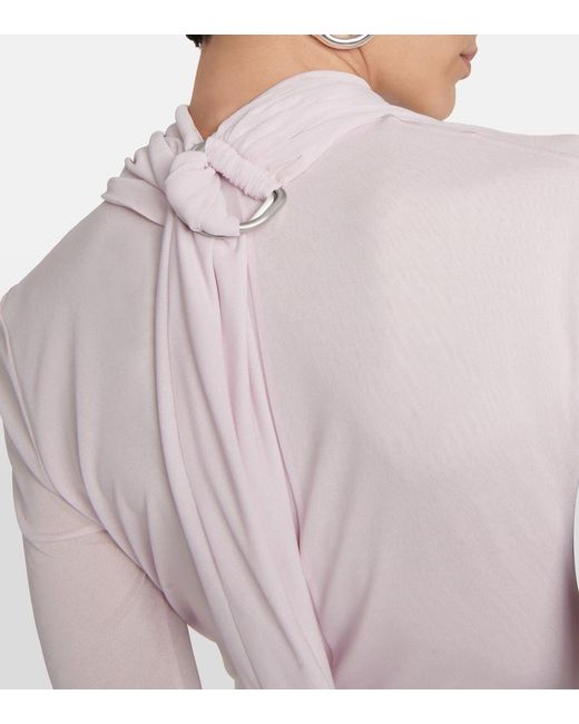 Jil Sander Pink Draped Crepe Gown