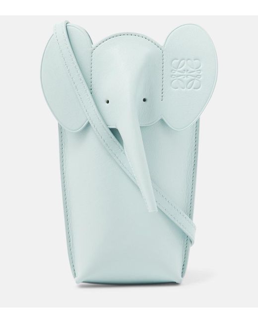 Loewe Elephant Pocket Leather Pouch in Blue | Lyst