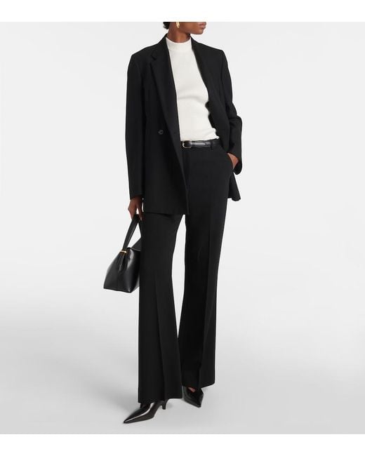 Totême  White Ribbed-Knit Asymmetric Top