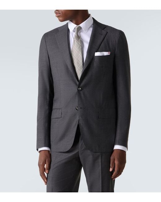 Traje De Lana Virgen Kiton de hombre de color Black