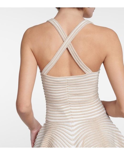 Alaïa Natural Crepe And Chenille Ballerina Minidress