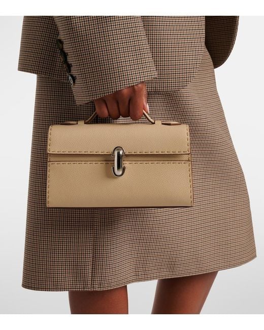 SAVETTE Natural Symmetry Leather Top-Handle Bag