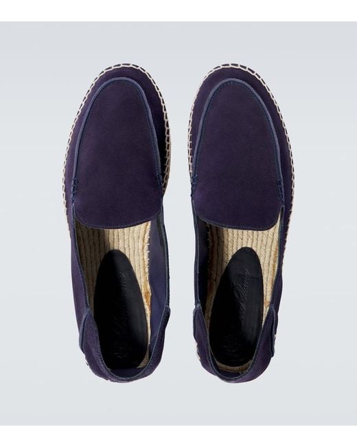 Loro Piana Espadrilles Seaside Walk Aus Veloursleder in Blue für Herren