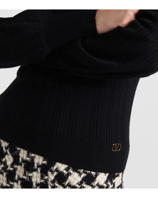 Valentino Black Maglia Virgin Wool Sweater