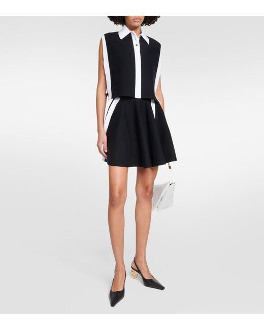 J.W. Anderson Black Cotton-Blend Miniskirt