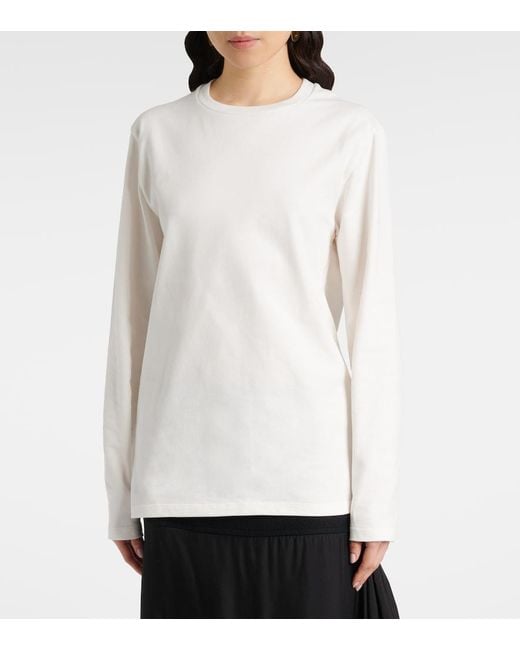 Jil Sander White Cotton Jersey Top