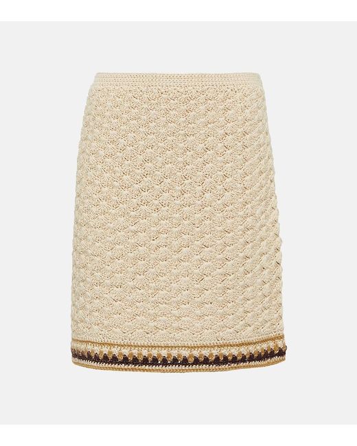 Tory Burch Natural High-Waisted Knitted Skirt