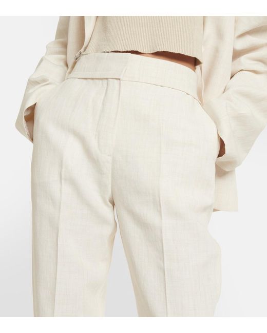 Jacquemus Natural Le Pantalon Tibau High-Rise Tapered Pants