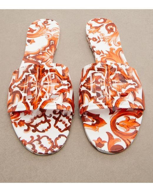 Dolce & Gabbana Red Majolica Dg Rubber Slides