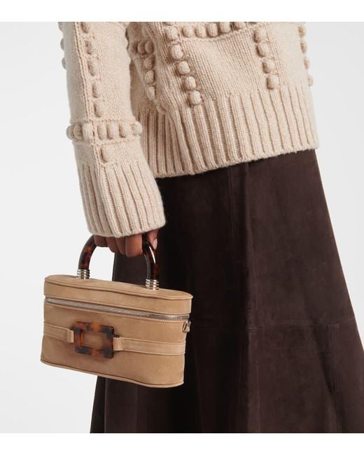 Roger Vivier Brown Schultertasche Vanity Mini Aus Veloursleder