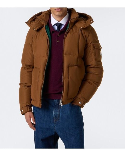 Moncler Brown Hooded Down Jacket for men