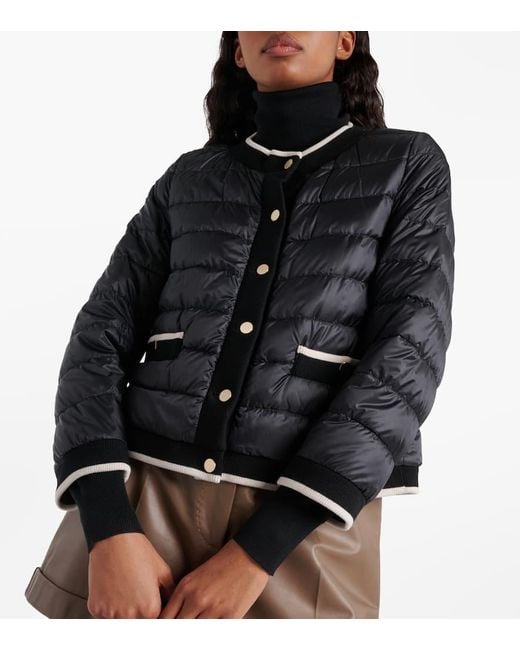 Max Mara Black The Cube Jackie Quilted Down Jacket