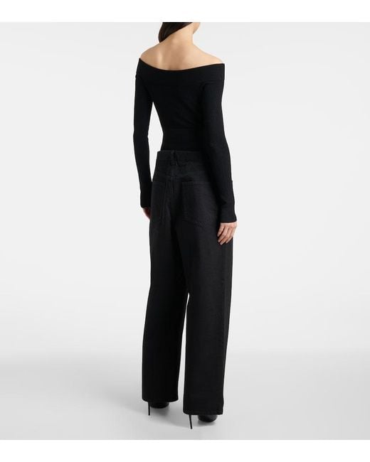 Alaïa Blue High-Rise Straight Jeans