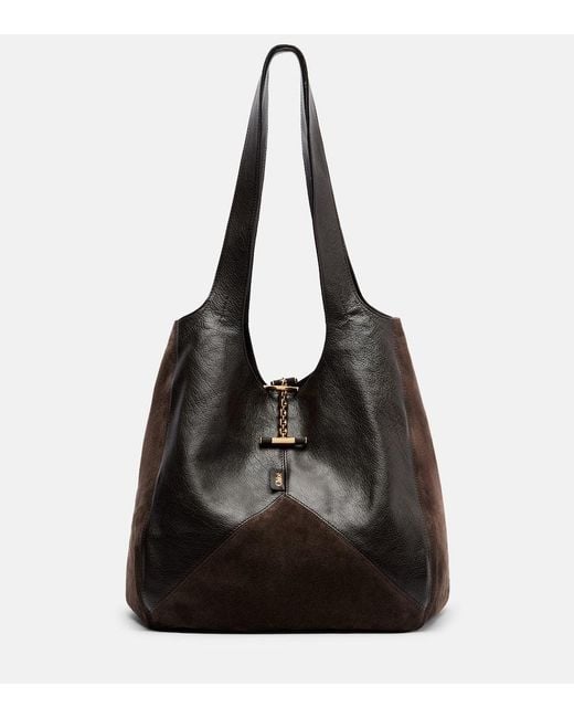 Chloé Black Balloon Medium Leather And Suede Shoulder Bag