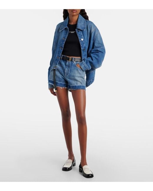 Givenchy Blue Mid-Rise Denim Shorts