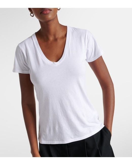 Nili Lotan White Carol Cotton Jersey T-Shirt