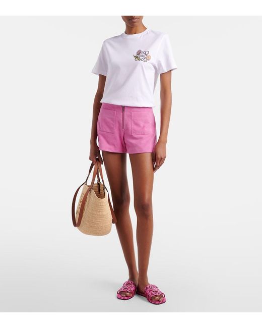 Loewe Pink Paula's Ibiza Petal Anagram Canvas Slides