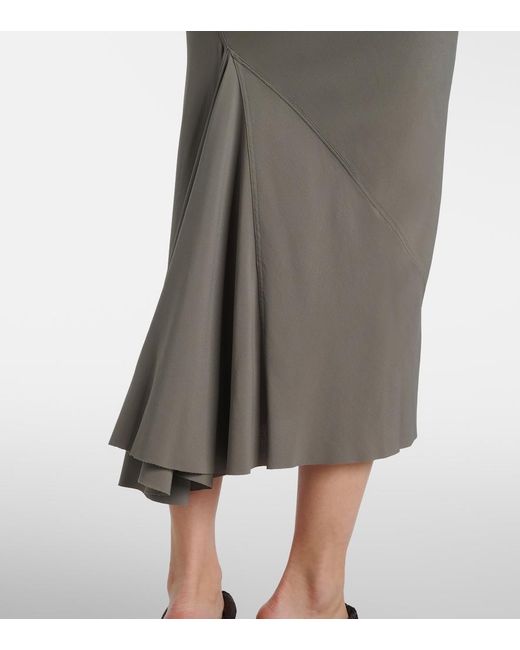 Rick Owens Gray Seb Draped Midi Dress
