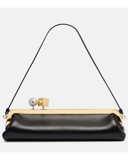 Jacquemus Black Salon Leather Clutch