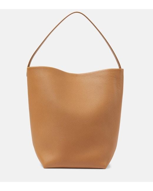 The Row Brown Park Large Leather Tote Bag