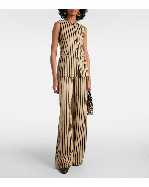 Pantalon Formel À Rayures Max Mara en coloris Yellow