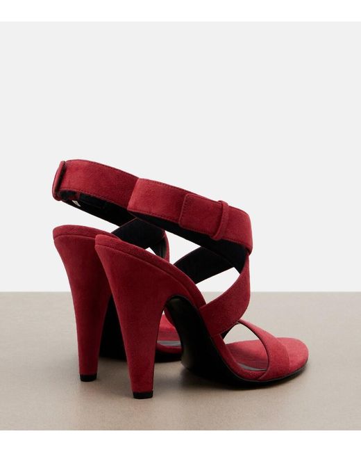 Alaïa Red Cone Suede Slingback Sandals