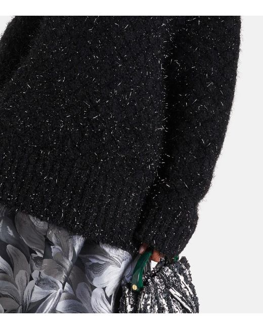Dries Van Noten Black Wool-Blend Turtleneck Sweater