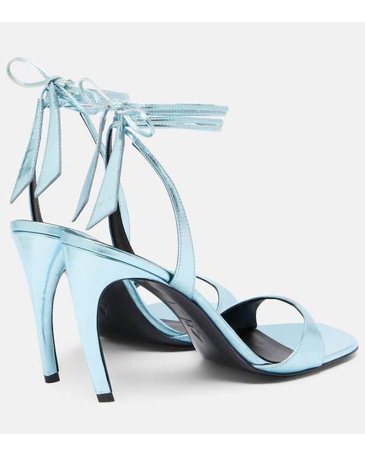 The Attico Blue Ora 95 Leather Slingback Sandals