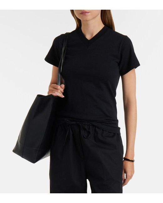 Totême Black Cotton Jersey T-Shirt