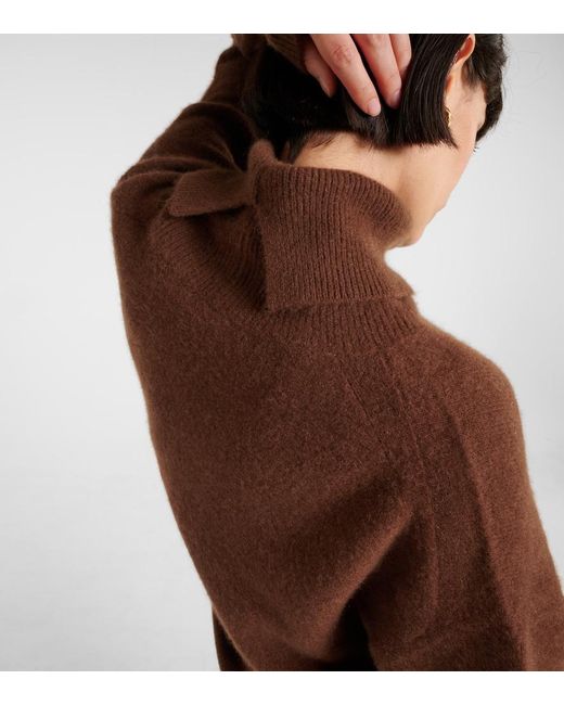 Joseph Brown Cashmere-Blend Turtleneck Sweater