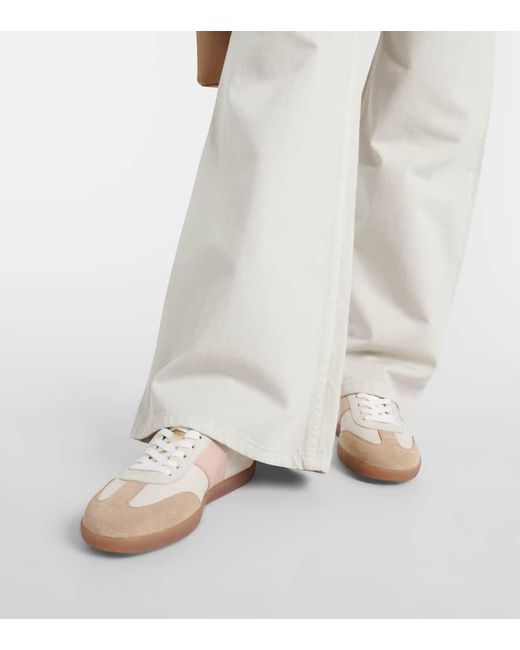 Tod's White Sneakers Tabs aus Leder mit Veloursleder
