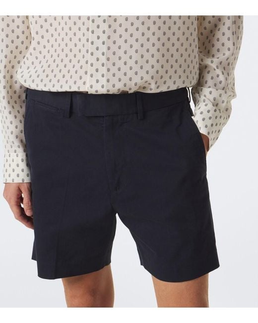 Tom Ford Blue Cotton Twill Shorts for men