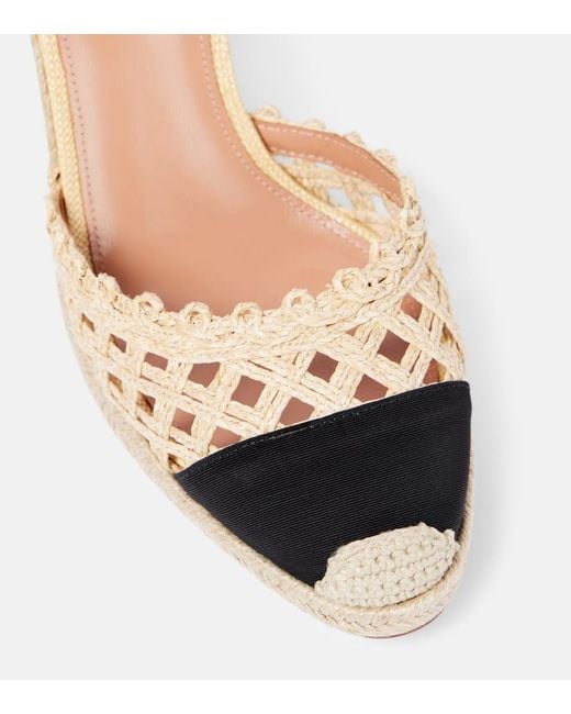 Aquazzura Natural Sunburst 120 Espadrille Wedges