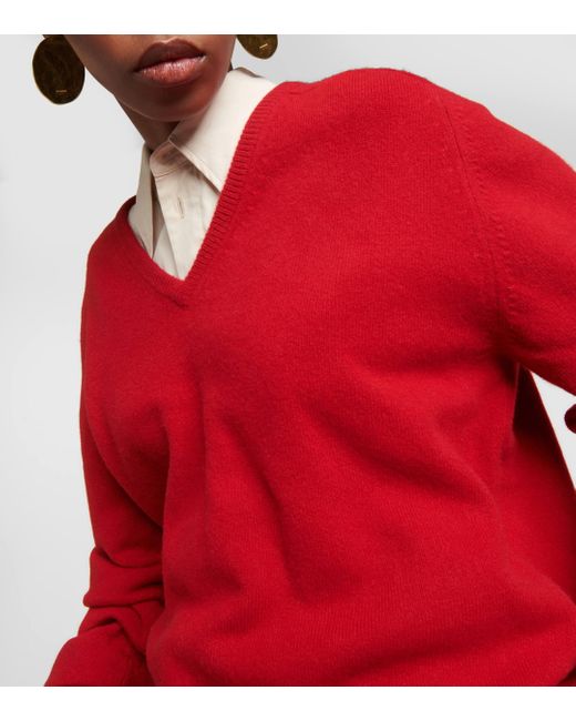 Pull en laine melangee Tory Burch en coloris Red