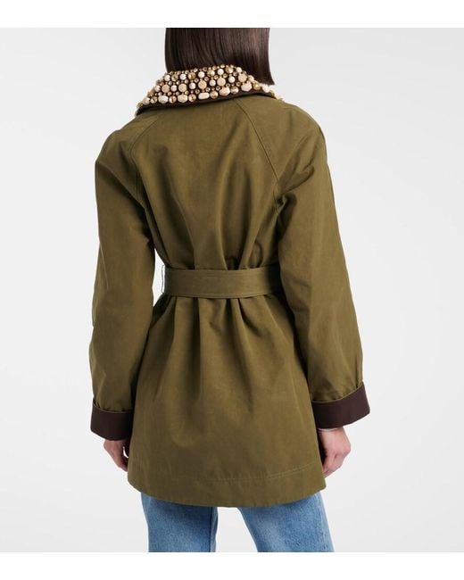 Veronica Beard Green Langham Embellished Coat