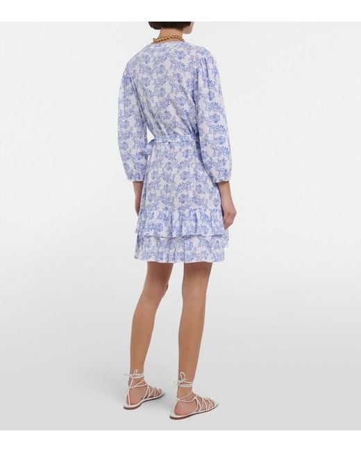 Melissa Odabash Blue Legacy Floral Wrap Minidress
