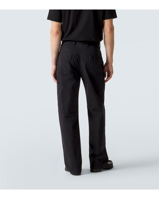 Dries Van Noten Black Cotton Straight Pants for men