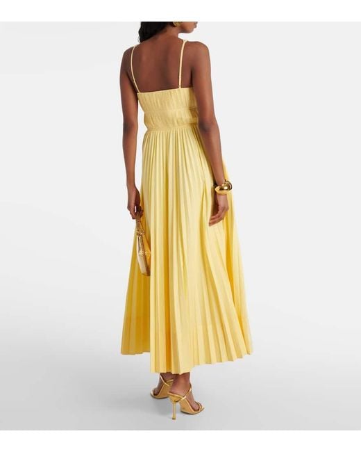 Jonathan Simkhai Yellow Stephanie Plisse Cotton-Blend Maxi Dress