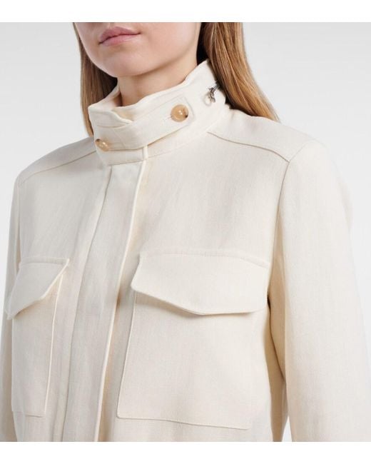 Loro Piana Natural Traveller Mini Linen Crepe Field Jacket