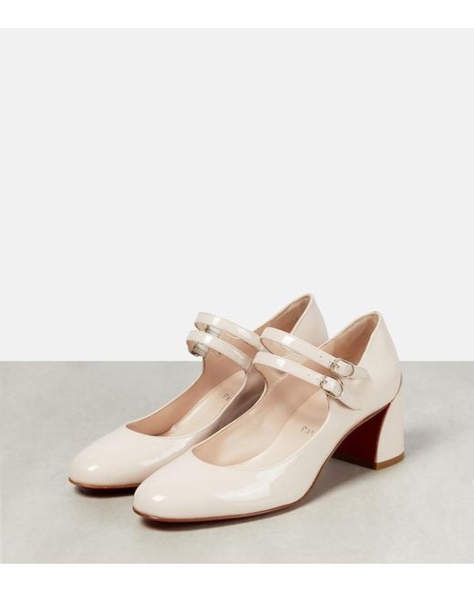 Christian Louboutin Natural Miss Jane Patent Leather Pumps