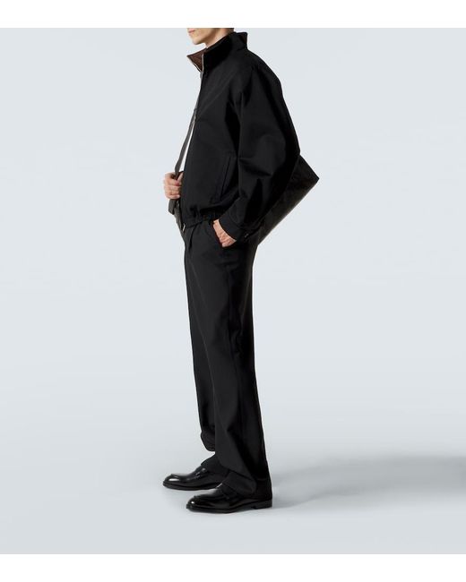 Zegna Black Leather Penny Loafers for men