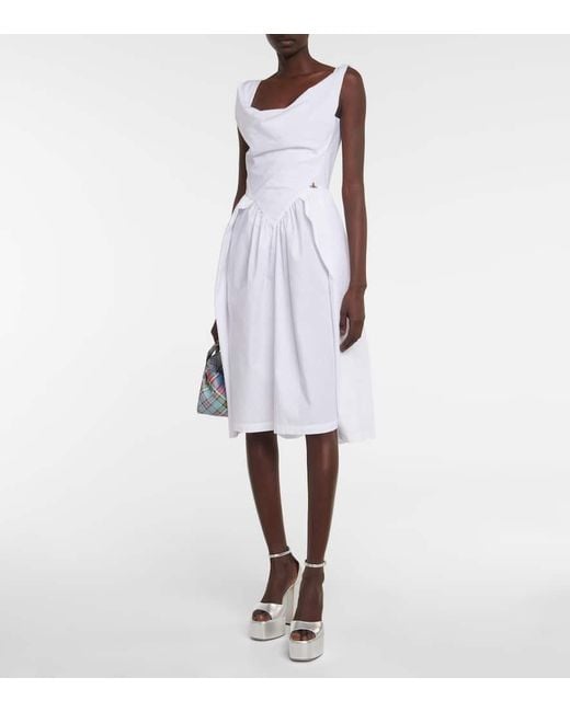 Vivienne Westwood White Sunday Cotton Midi Dress
